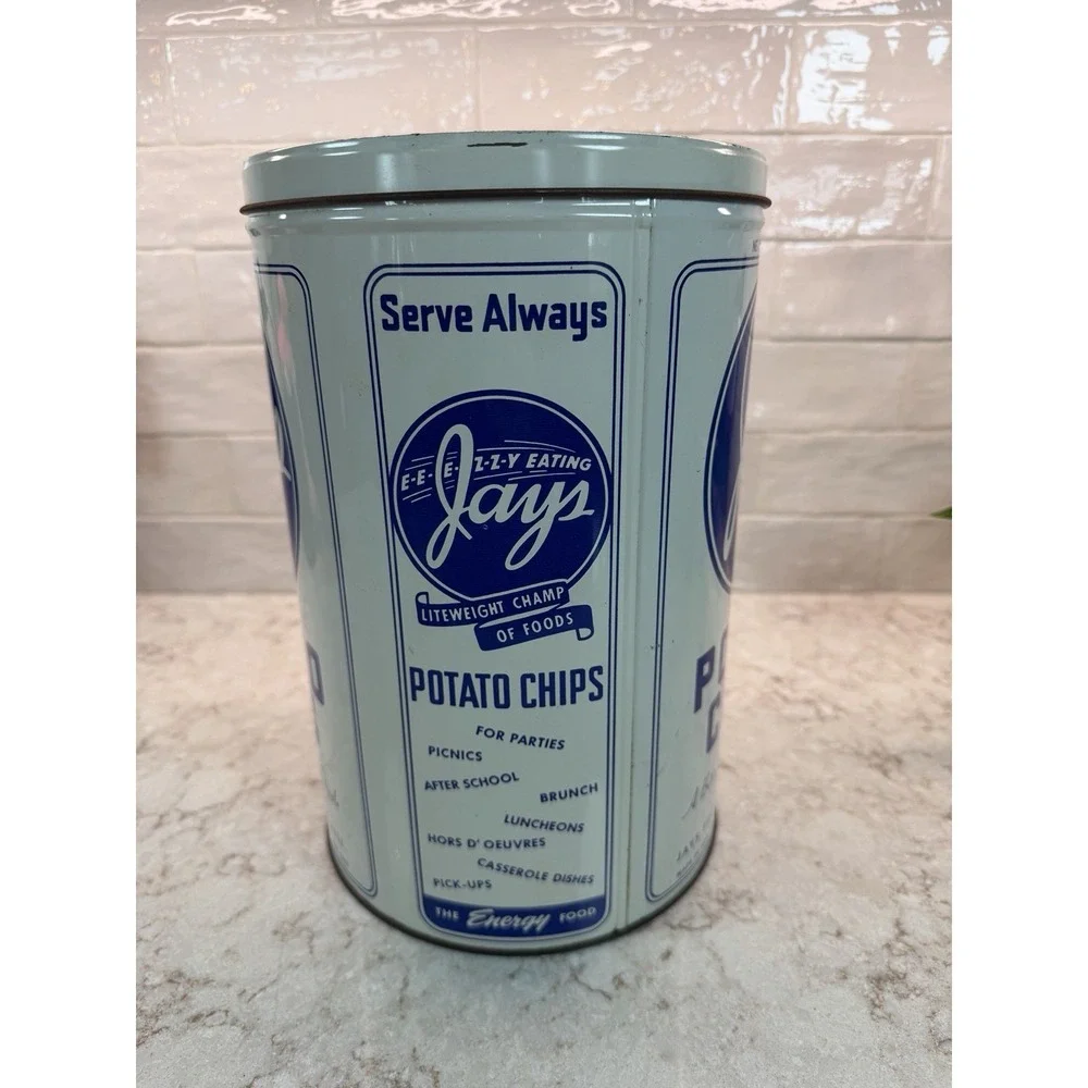 VINTAGE - Jay's Potato Tin, 11.5 In‎ Tall
